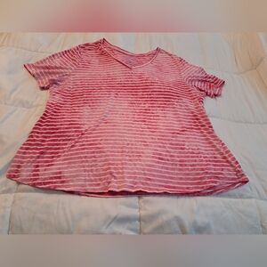 Women's T-Shirt Size 2X 20-22 Terra & Sky Pink & White